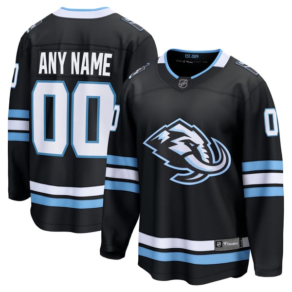 Men's Utah Mammoth Fanatics Black Home Breakaway Custom Jersey - Image 2