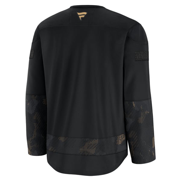 Men's Vancouver Canucks  Fanatics Black 2024 Military Appreciation Practice Jersey - Image 4