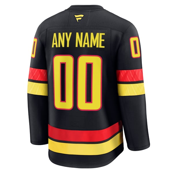 Men's Vancouver Canucks Fanatics Black Alternate Premium Custom Jersey - Image 4