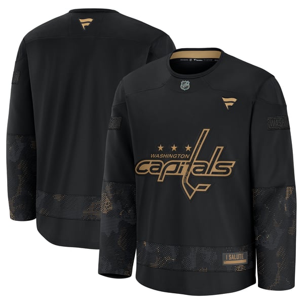 Men's Washington Capitals  Fanatics Black 2024 Military Appreciation Practice Jersey - Image 2