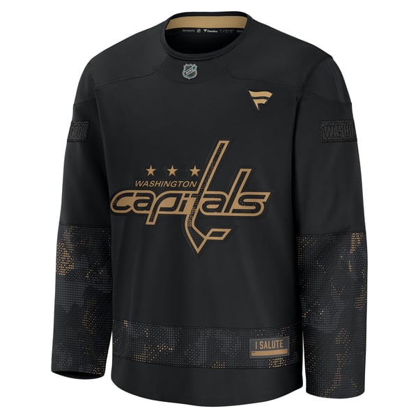 Men's Washington Capitals  Fanatics Black 2024 Military Appreciation Practice Jersey - Image 3