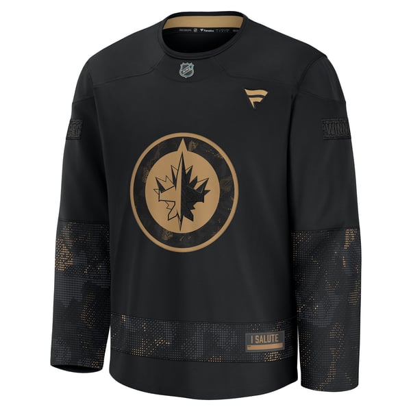 Men's Winnipeg Jets  Fanatics Black 2024 Military Appreciation Practice Jersey - Image 3