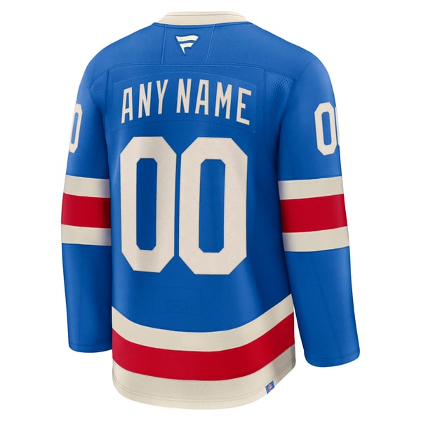 Men's New York Rangers  Fanatics Blue Centennial Premium Custom Jersey - Image 4