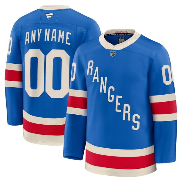 Men's New York Rangers  Fanatics Blue Centennial Premium Custom Jersey - Image 1