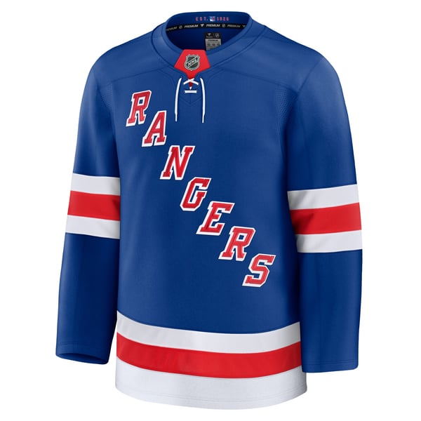 Men's New York Rangers Fanatics Blue Home Premium Jersey - Image 3