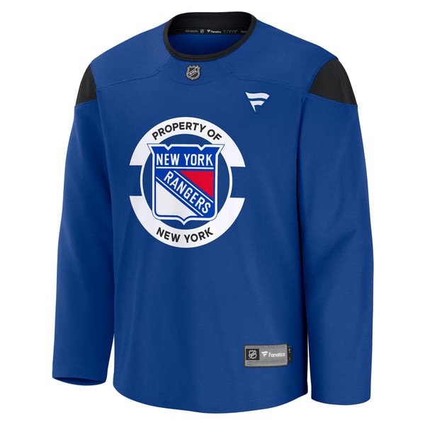 Men's New York Rangers Fanatics Blue Practice Jersey - Image 3