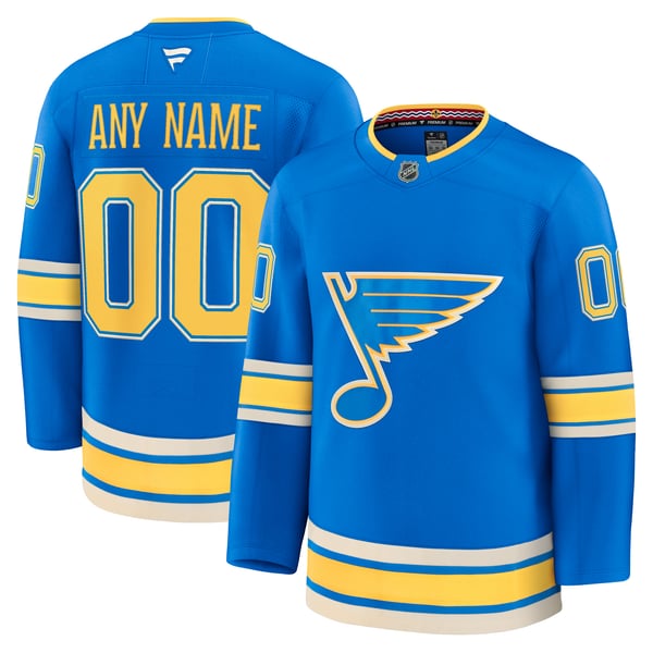 Men's St. Louis Blues Fanatics Blue Alternate Premium Custom Jersey - Image 2