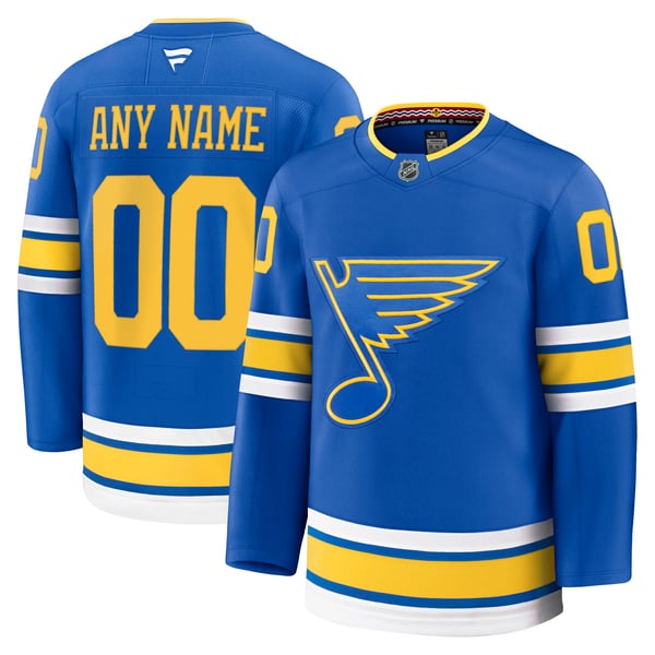 Men's St. Louis Blues Fanatics Blue Home Premium Custom Jersey - Image 2