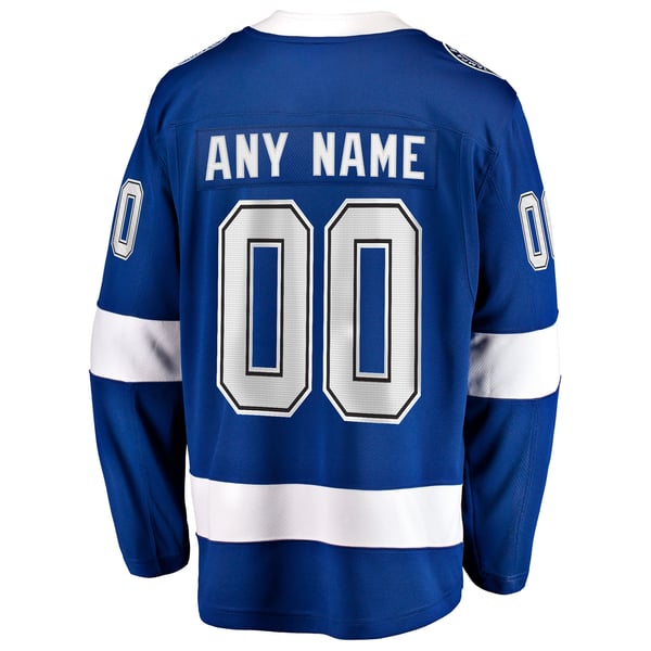 Men's Tampa Bay Lightning Fanatics Blue Home Breakaway Custom Jersey - Image 4