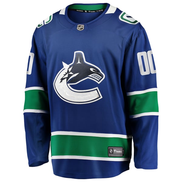 Men's Vancouver Canucks Fanatics Blue Home Team Breakaway Custom Jersey - Image 3