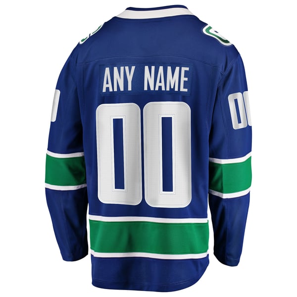 Men's Vancouver Canucks Fanatics Blue Home Team Breakaway Custom Jersey - Image 4