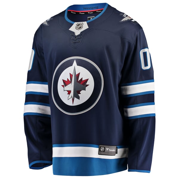 Men's Winnipeg Jets Fanatics Blue Home Breakaway Custom Jersey - Image 3