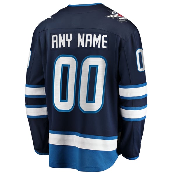 Men's Winnipeg Jets Fanatics Blue Home Breakaway Custom Jersey - Image 4