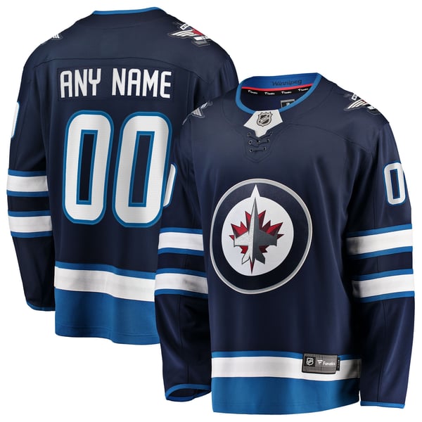 Men's Winnipeg Jets Fanatics Blue Home Breakaway Custom Jersey - Image 1