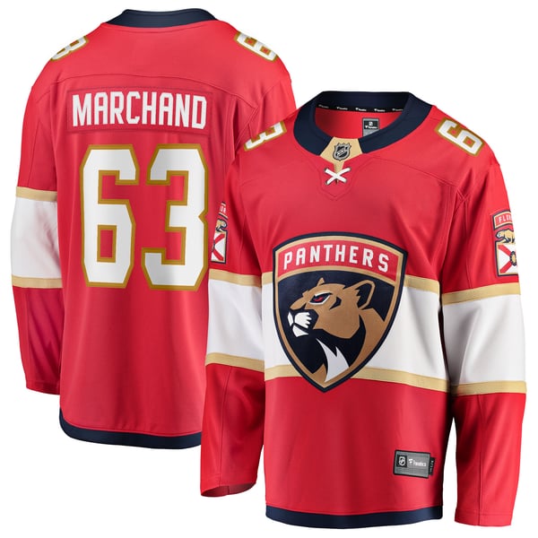 Men's Florida Panthers Brad Marchand Fanatics Red Home Breakaway Jersey - Image 1