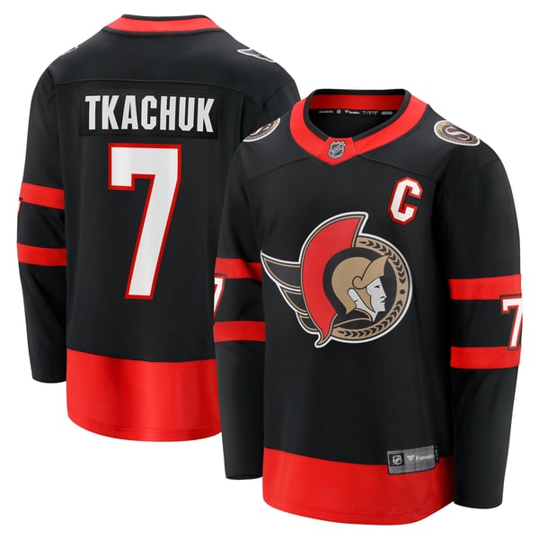 Men's Ottawa Senators Brady Tkachuk Fanatics Black Home Breakaway Jersey - Image 2