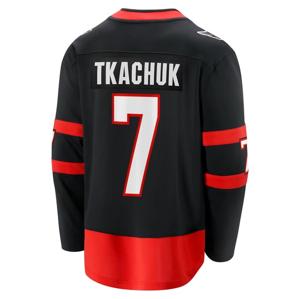 Men's Ottawa Senators Brady Tkachuk Fanatics Black Home Breakaway Jersey - Image 4