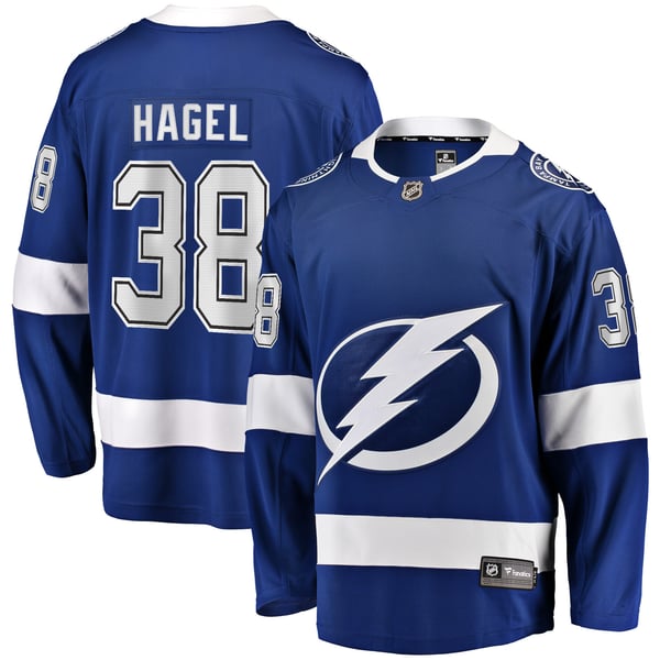 Men's Tampa Bay Lightning Brandon Hagel Fanatics Blue Home Breakaway Player Jersey - Image 1