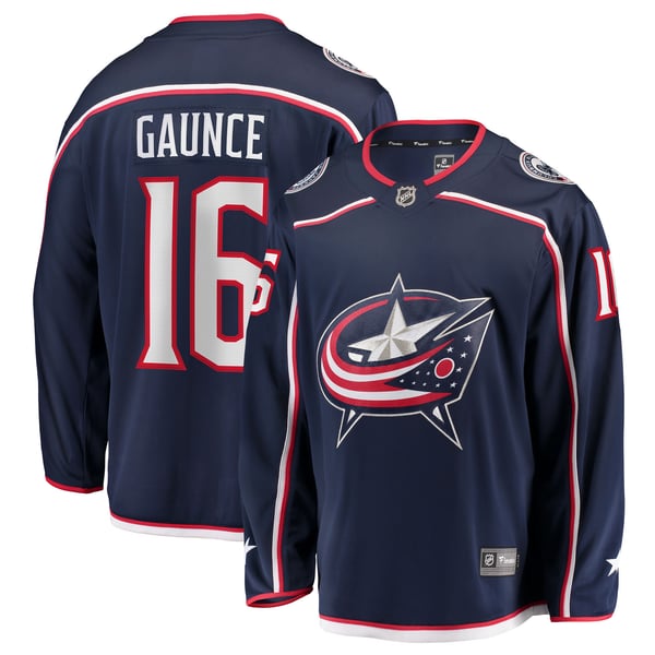 Men's Columbus Blue Jackets Brendan Gaunce Fanatics Navy Home Breakaway Jersey - Image 2