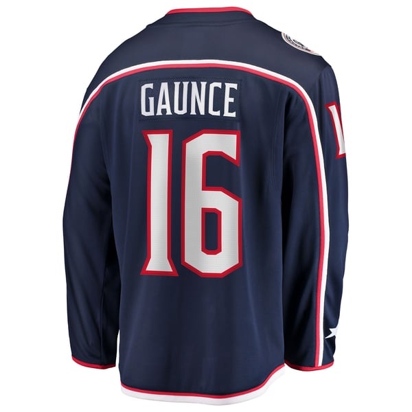 Men's Columbus Blue Jackets Brendan Gaunce Fanatics Navy Home Breakaway Jersey - Image 4