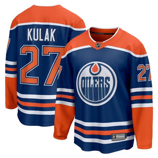 Men's Edmonton Oilers Brett Kulak Fanatics Royal Home Breakaway Player Jersey - Image 1