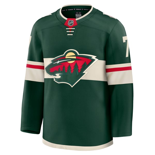 Men's Minnesota Wild Brock Faber Fanatics Green Anniversary Premium Jersey - Image 3