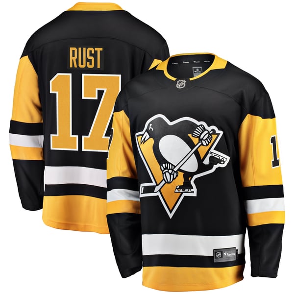 Men's Pittsburgh Penguins Bryan Rust Fanatics Black Home Breakaway Player Jersey - Image 2