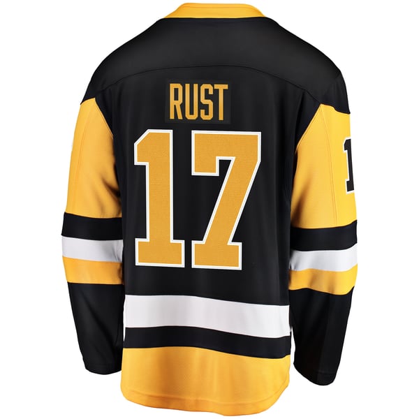 Men's Pittsburgh Penguins Bryan Rust Fanatics Black Home Breakaway Player Jersey - Image 4