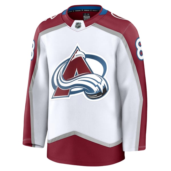 Men's Colorado Avalanche Cale Makar Fanatics White Away Premium Jersey - Image 3