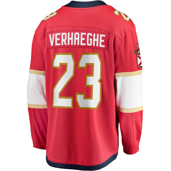Men's Florida Panthers Carter Verhaeghe Fanatics Red Home Breakaway Jersey - Image 4