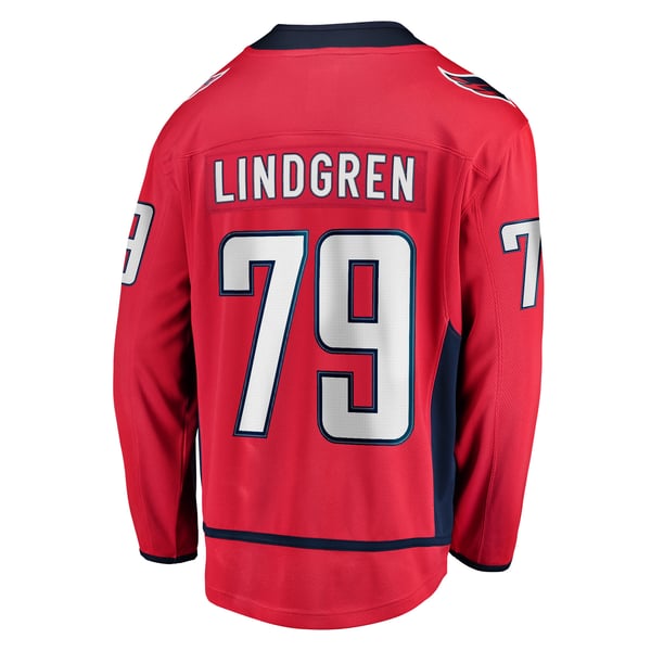 Men's Washington Capitals Charlie Lindgren Fanatics Red Home Breakaway Player Jersey - Image 4