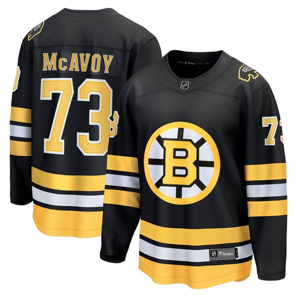 Men's Boston Bruins Charlie McAvoy Fanatics Black Home Breakaway Player Jersey