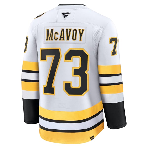 Men's Boston Bruins Charlie McAvoy Fanatics White Away Premium Jersey