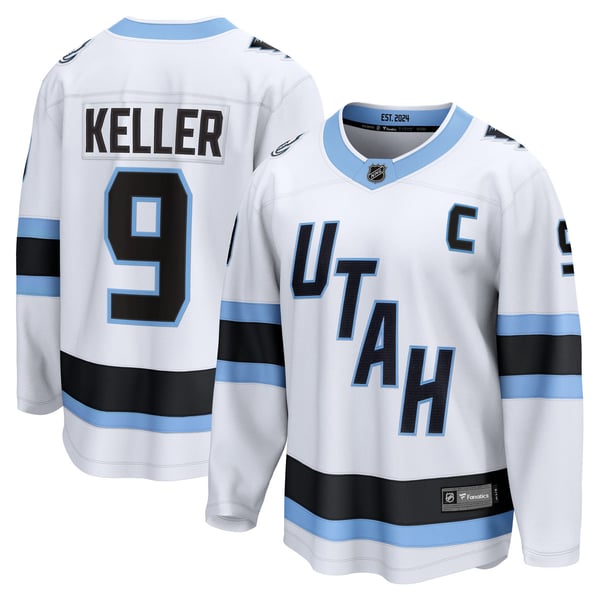 Men's Utah Mammoth Clayton Keller Fanatics White Away Breakaway Player Jersey - Image 1