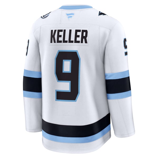 Men's Utah Mammoth Clayton Keller Fanatics White Away Premium Player Jersey - Image 4