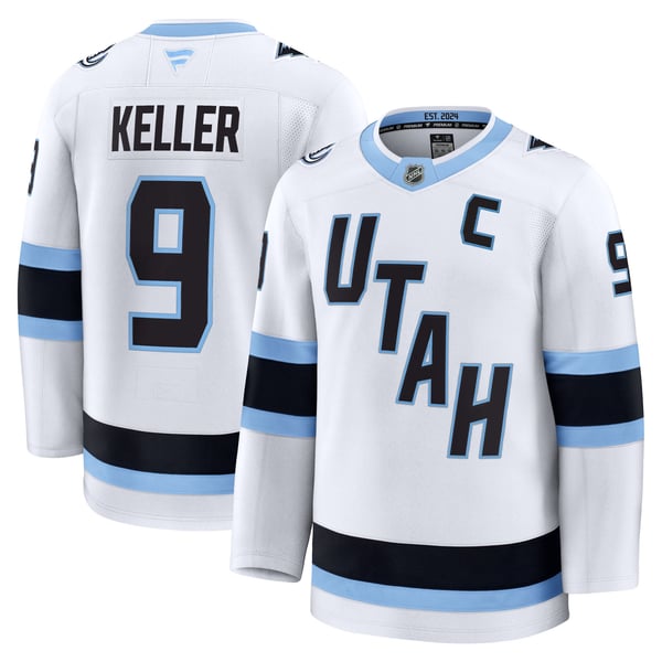 Men's Utah Mammoth Clayton Keller Fanatics White Away Premium Player Jersey - Image 1
