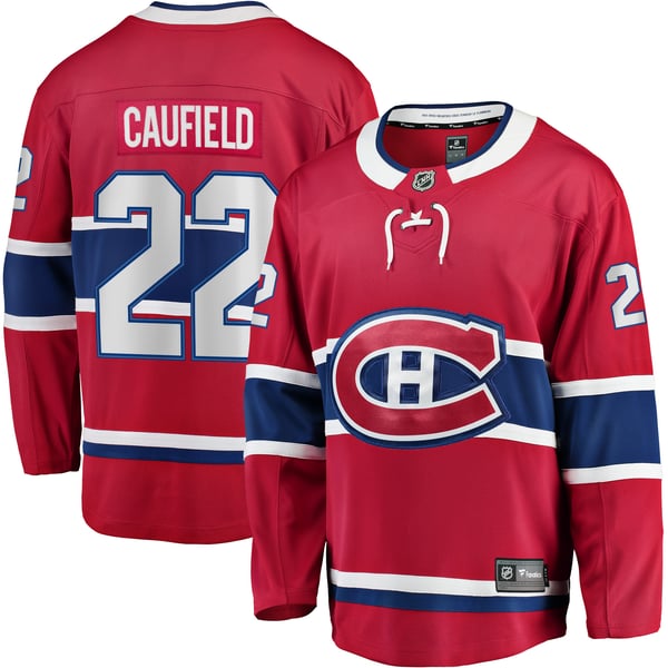 Men's Montreal Canadiens Cole Caufield Fanatics Red Home Breakaway Replica Jersey - Image 1