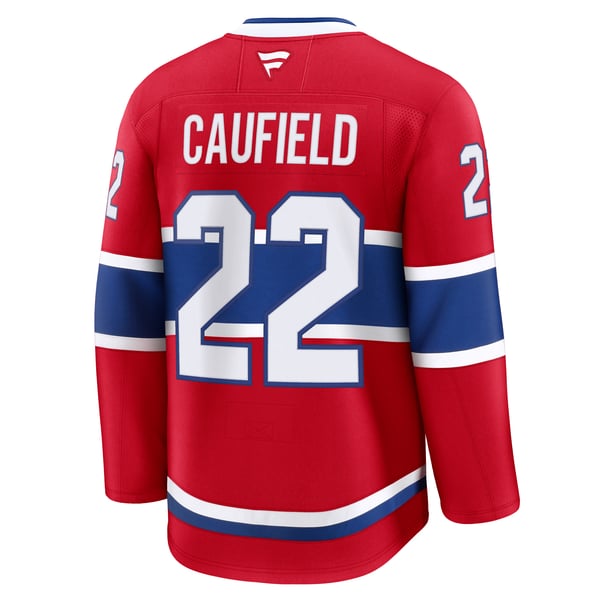 Men's Montreal Canadiens Cole Caufield Fanatics Red Home Premium Jersey - Image 4