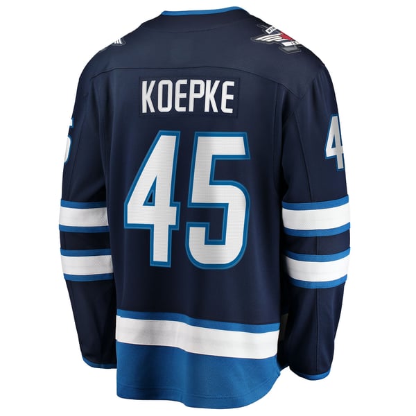 Men's Winnipeg Jets Cole Koepke Fanatics Navy Home Breakaway Jersey - Image 4