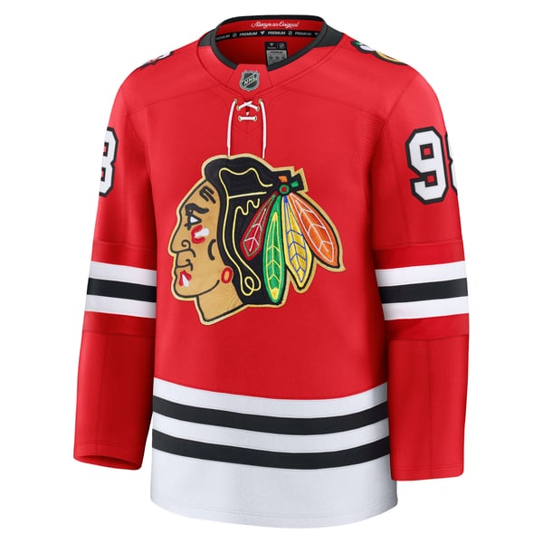 Men's Chicago Blackhawks Connor Bedard Fanatics Red Centennial Premium Player Jersey - Image 3