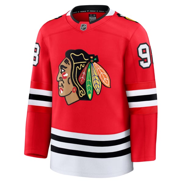 Men's Chicago Blackhawks Connor Bedard Fanatics Red Home Premium Jersey - Image 3
