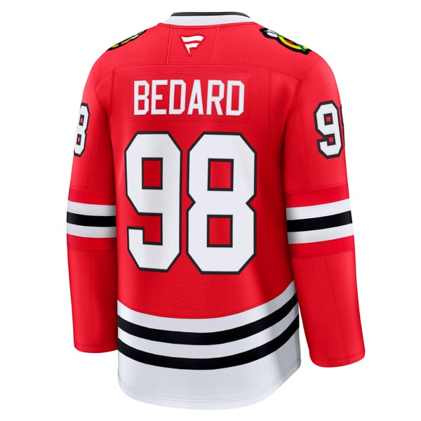 Men's Chicago Blackhawks Connor Bedard Fanatics Red Home Premium Jersey - Image 4