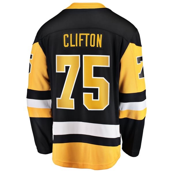 Men's Pittsburgh Penguins Connor Clifton Fanatics Black Home Breakaway Jersey - Image 4