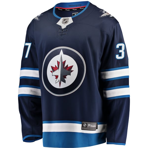 Men's Winnipeg Jets Connor Hellebuyck Fanatics Navy Breakaway Replica Jersey - Image 3