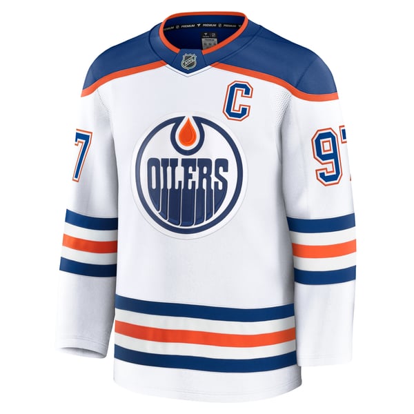 Men's Edmonton Oilers Connor McDavid Fanatics White Away Premium Jersey - Image 3