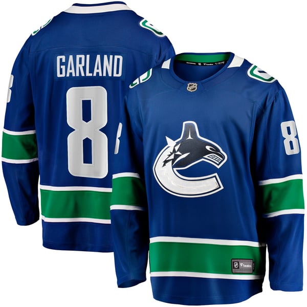 Men's Vancouver Canucks Conor Garland Fanatics Blue Home Breakaway Jersey - Image 2