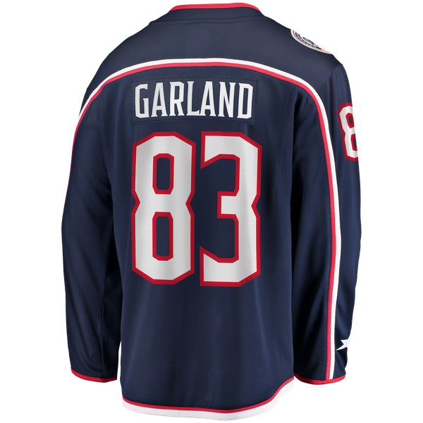 Men's Columbus Blue Jackets Conor Garland Fanatics Navy Home Breakaway Jersey - Image 4