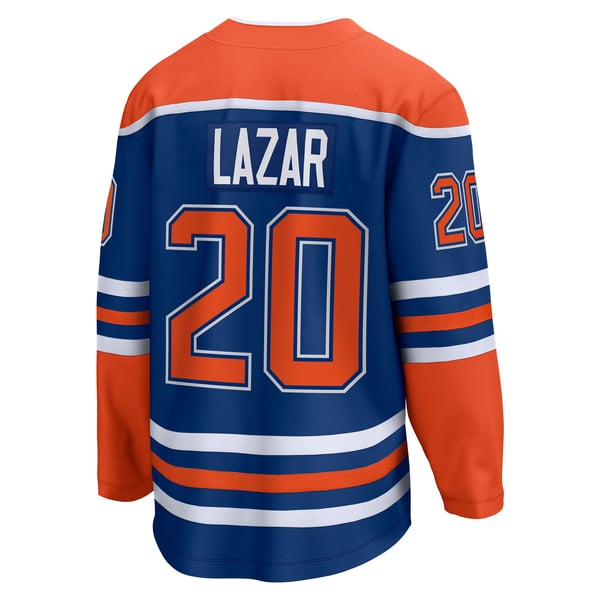 Men's Edmonton Oilers Curtis Lazar Fanatics Royal Home Breakaway Jersey - Image 4
