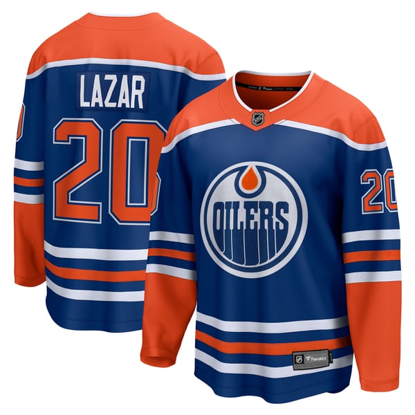 Men's Edmonton Oilers Curtis Lazar Fanatics Royal Home Breakaway Jersey - Image 1