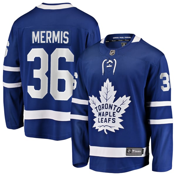 Men's Toronto Maple Leafs Dakota Mermis Fanatics Blue Home Breakaway Jersey - Image 2